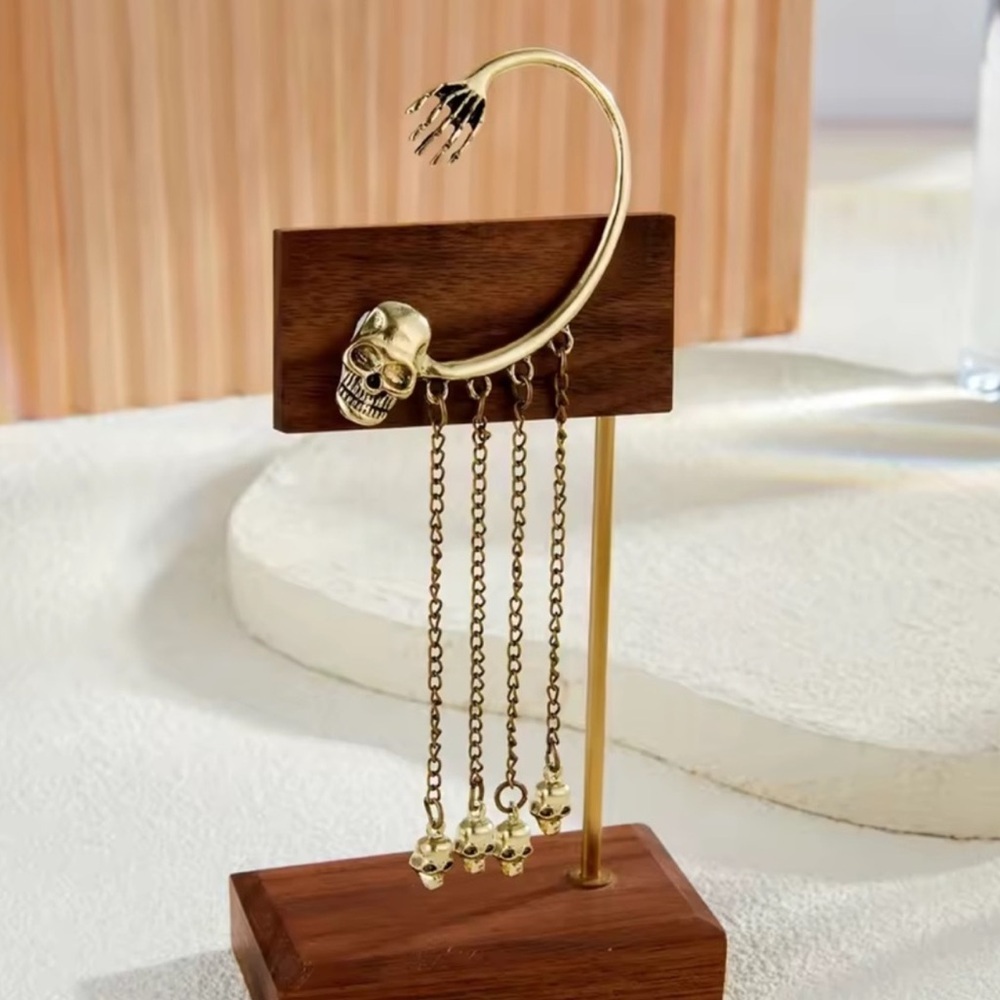 Skeleton Hand & Skull Dangle Earring